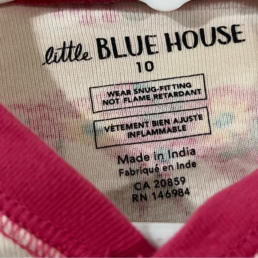 HATLEY LITTLE BLUE HOUSE MOOSE PATTERNED KIDS UNION SUIT PAJAMAS, GIRLS SIZE 10